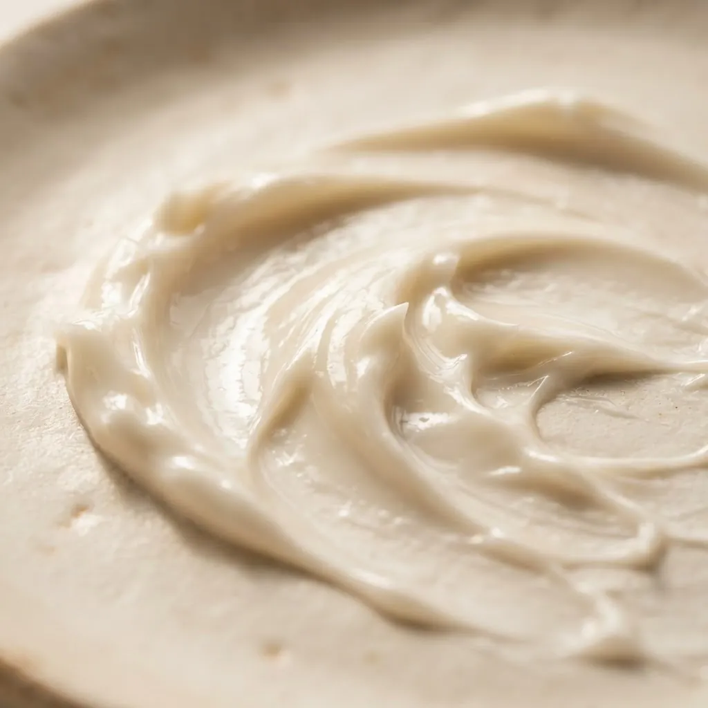 Swatch of rich, whipped botanical cream