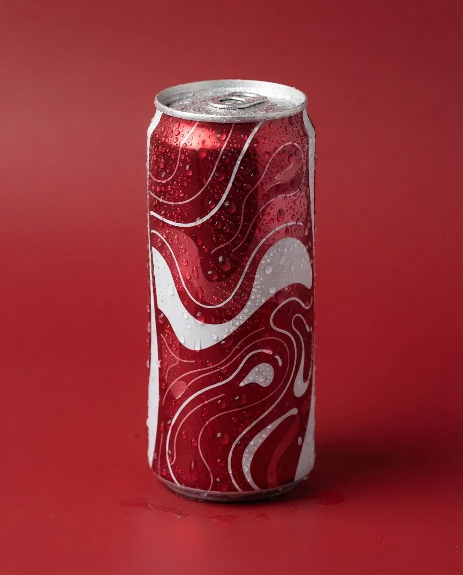 Beit Fizz sour cherry can, cold, covered in droplets