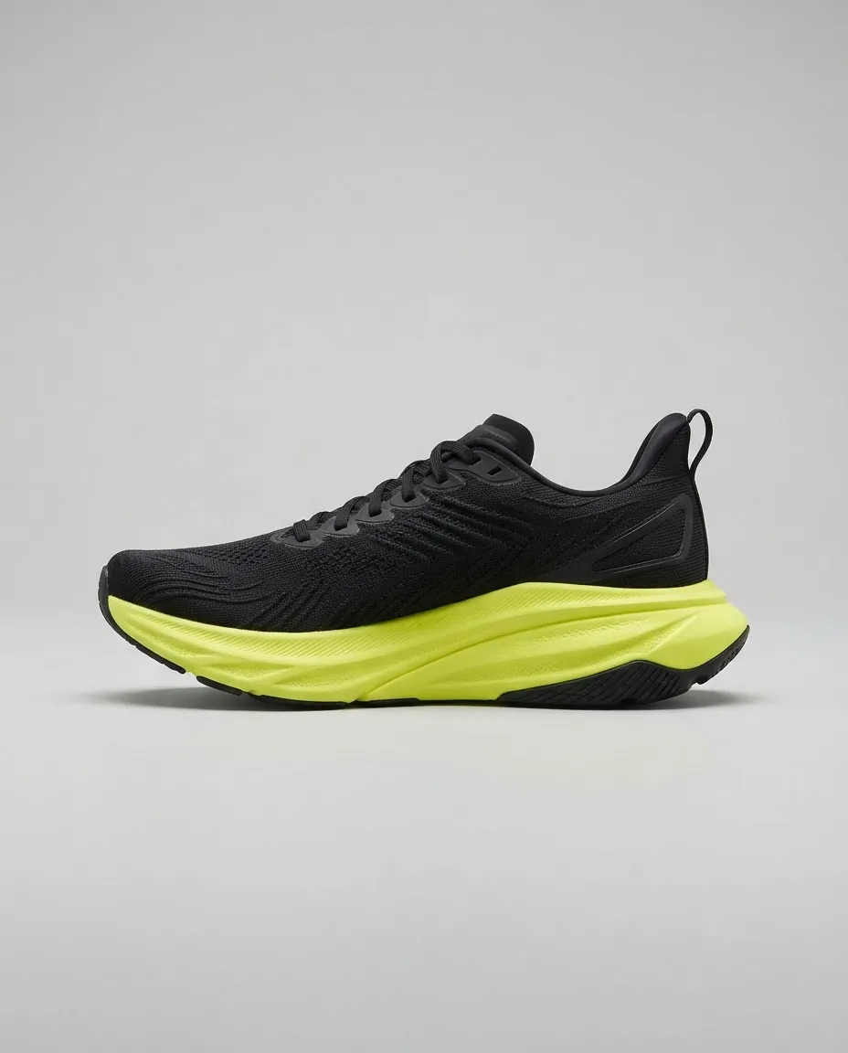 APEX Velocity Pro running shoe in black with volt sole